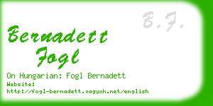 bernadett fogl business card